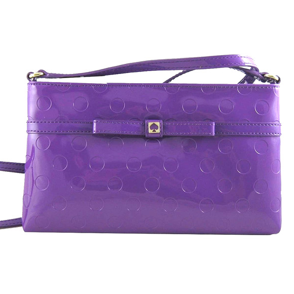 kate spade Handbags - Purple Patent Camellia Street Amy Crossbody Bag with Polka Dot Texture Bow